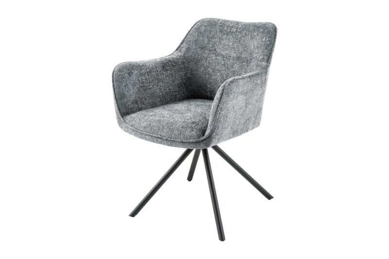 Krzesło obrotowe VERONA z podłokietnikami – tkanina strukturalna grey 44160