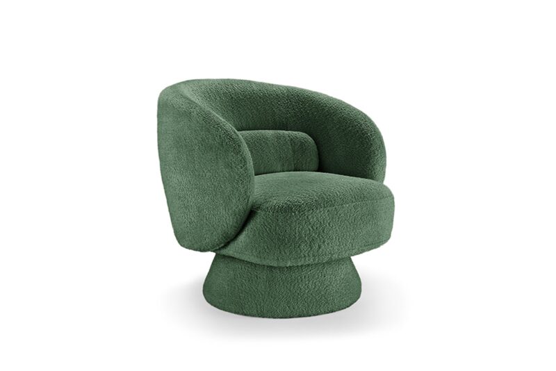 Fotel obrotowy BOSSA NOVA 360° – tkanina bouclé green 45840