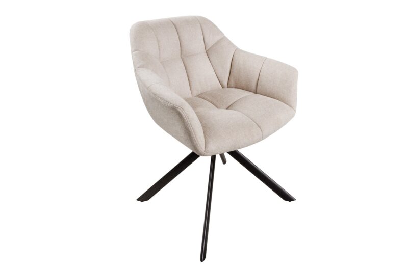 Krzesło obrotowe PAPILLON 180° – tkanina strukturalna champagne beige 43110