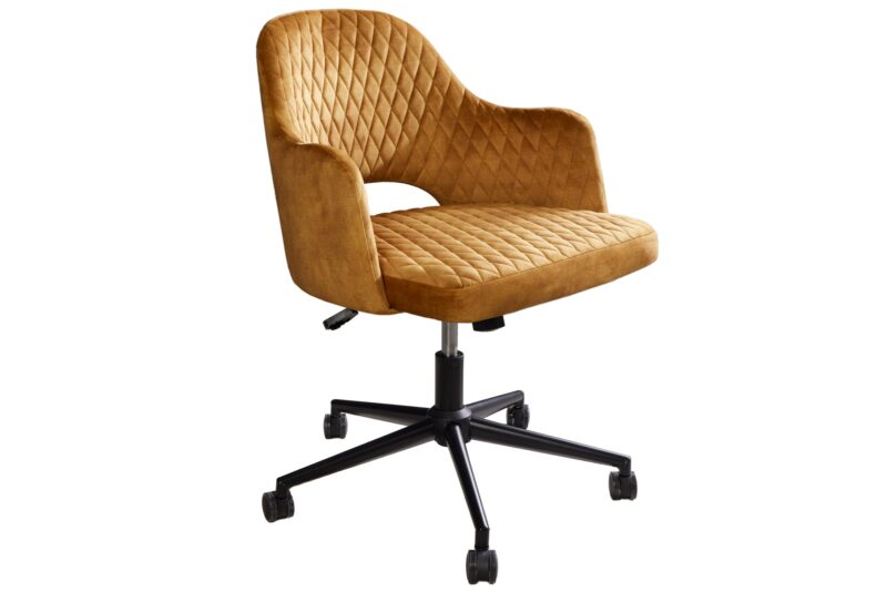 Krzesło biurowe PARIS – welur mustard yellow 43684