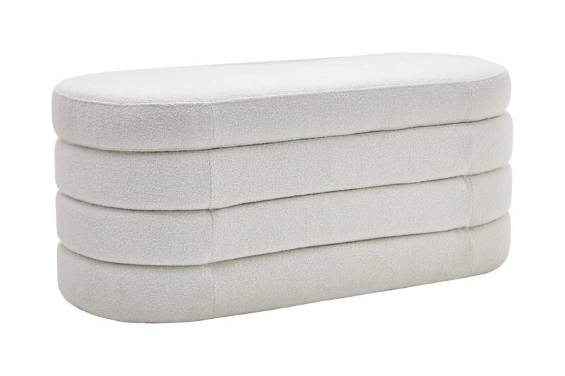 Ławka skrzynia VOQUE 115 cm – tkanina bouclé creamy white 43387