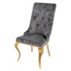 Krzesło MODERN BAROCK – welur grey, złote nogi 42318