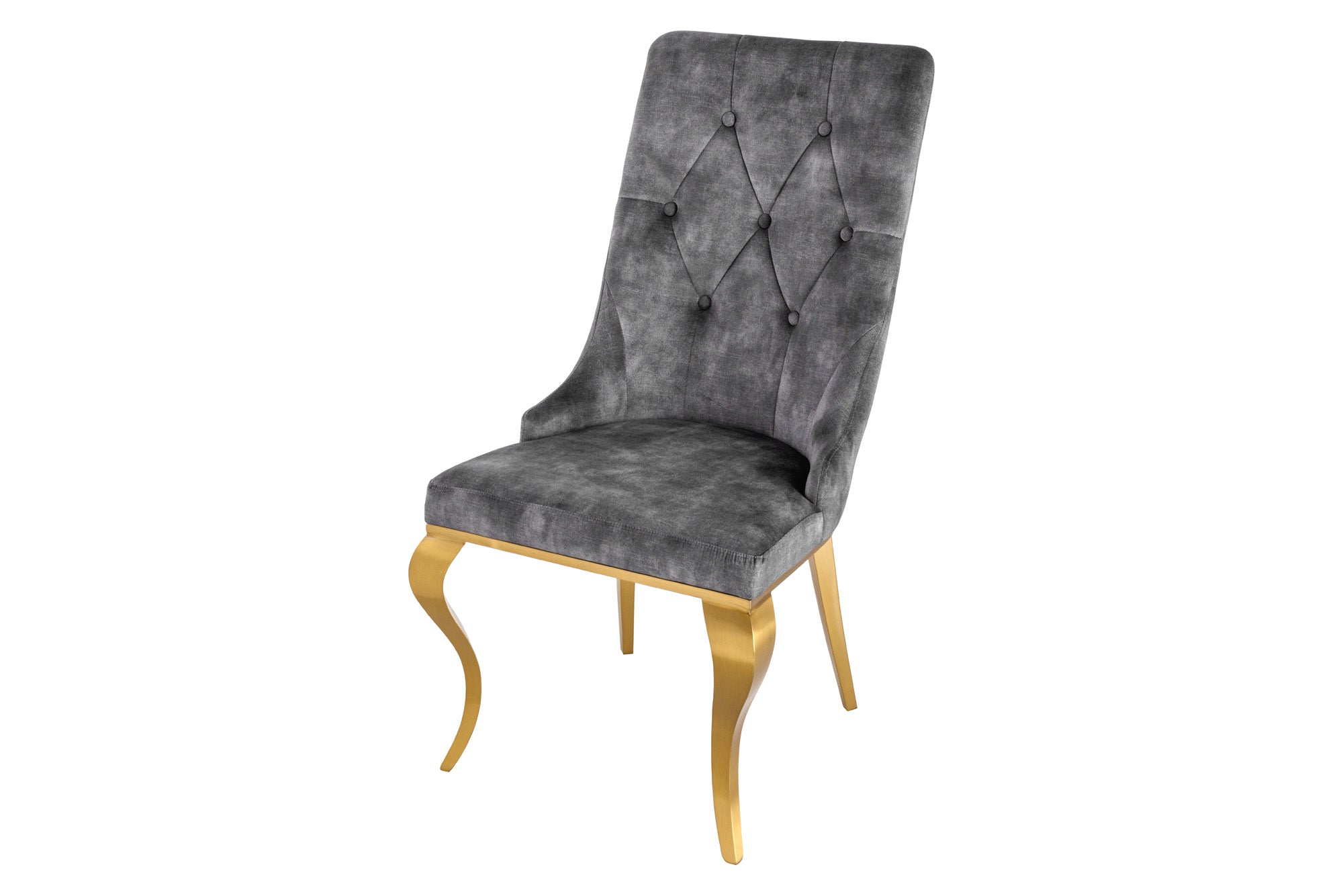 Krzesło MODERN BAROCK – welur grey, złote nogi 42318 Krzesło MODERN BAROCK – welur grey, złote nogi 42318