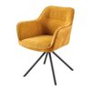 Krzesło obrotowe VERONA z podłokietnikami – welur mustard yellow 44157