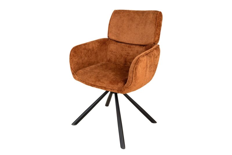 Krzesło obrotowe UNIQUE 180° – tkanina chenille rust brown 46319