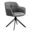 Krzesło obrotowe EUPHORIA 180° z podłokietnikami – skóra grey 45860
