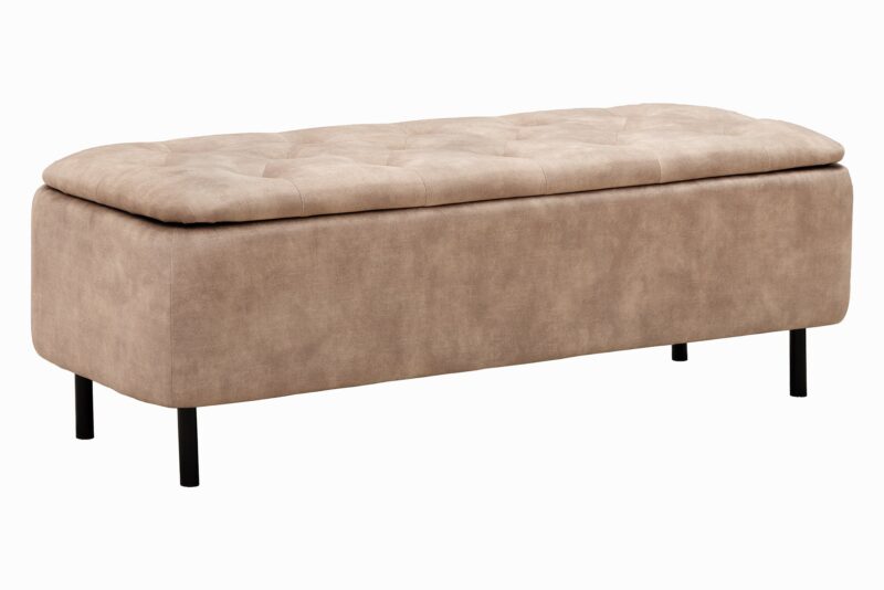 Ławka skrzynia CHEST EN VOGUE 120 cm – welur beige 47656
