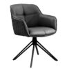 Krzesło obrotowe EUPHORIA 180° z podłokietnikami – skóra black 45859