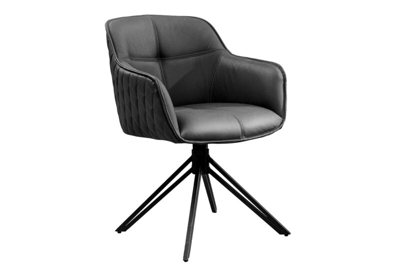 Krzesło obrotowe EUPHORIA 180° z podłokietnikami – skóra black 45859