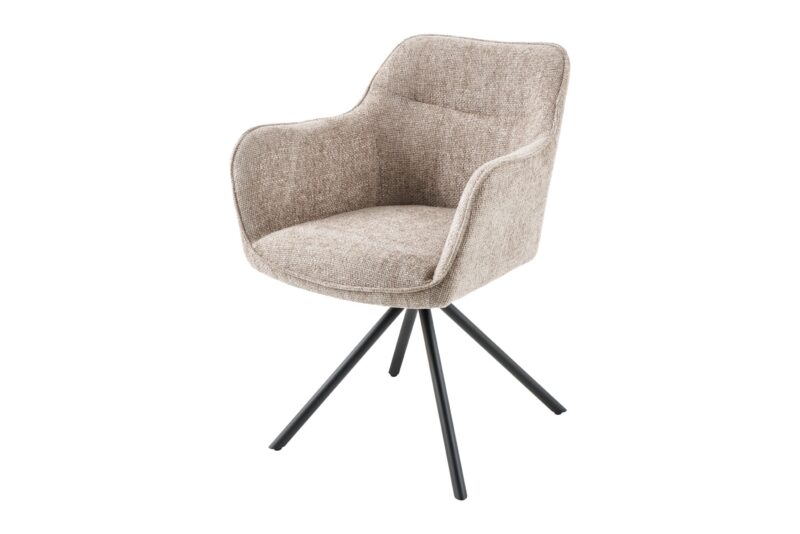 Krzesło obrotowe VERONA z podłokietnikami – tkanina strukturalna champagne beige 44158