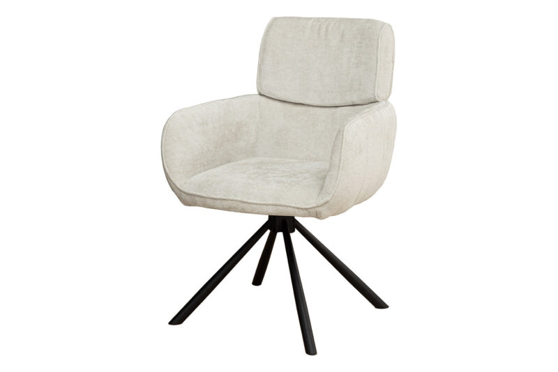 Krzesło obrotowe UNIQUE 180° – tkanina chenille champagne beige 46322