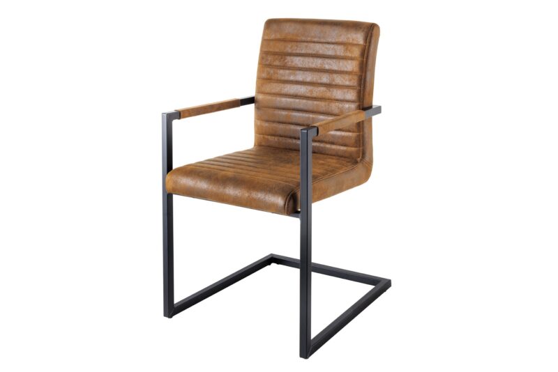 Krzesło wspornikowe LOFT z podłokietnikami – mikrofibra antique brown 37081