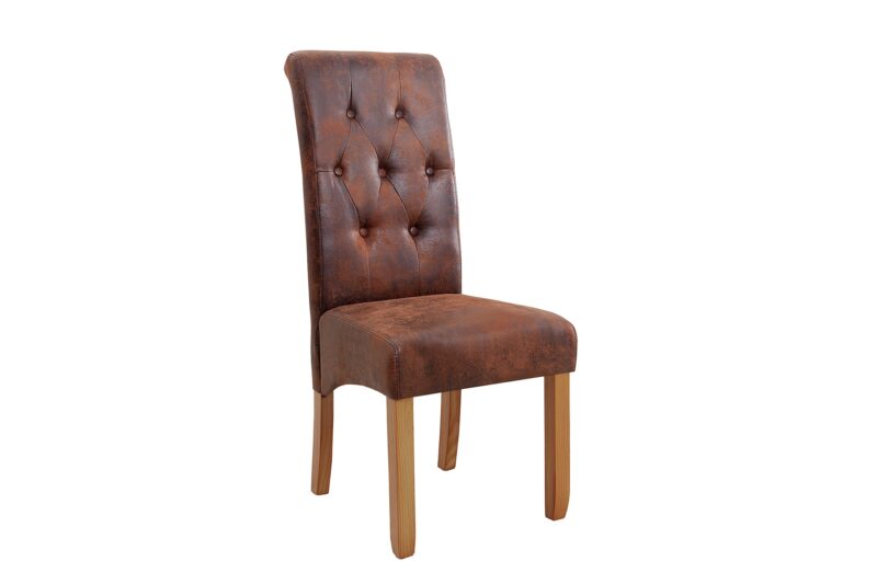 Krzesło CASA z wałkiem pod szyję – mikrofibra whisky brown 37292
