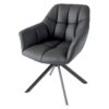 Fotel obrotowy PAPILLON 180° z podłokietnikami – skóra black 44594