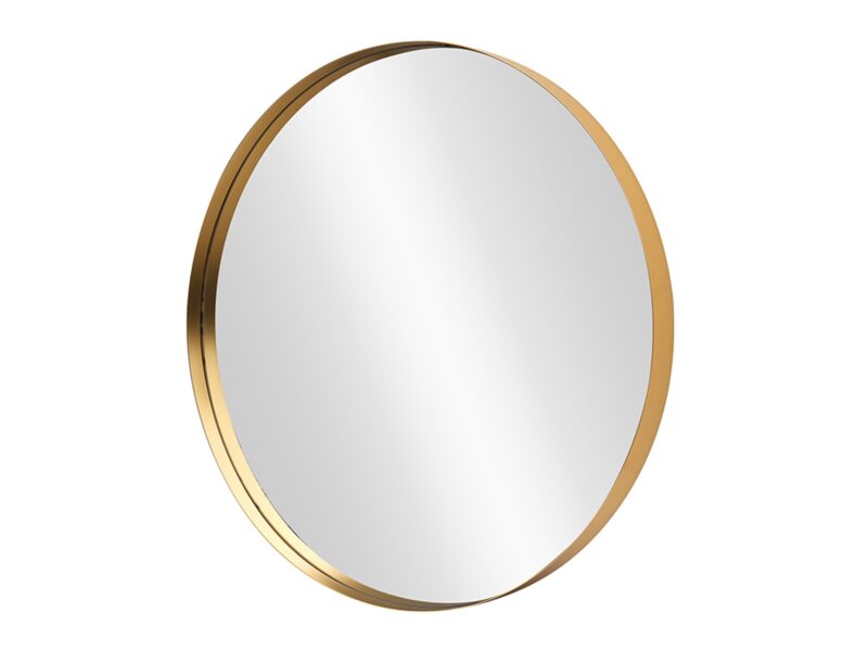 Lustro ścienne PORTRAIT 60 cm – okrągłe lustro w złotej aluminiowej ramie 48239