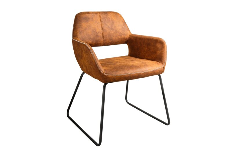 Krzesło MUSTANG z podłokietnikami – mikrofibra antique brown 38387