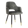 Krzesło PARIS z podłokietnikami – welur light grey-green 40574