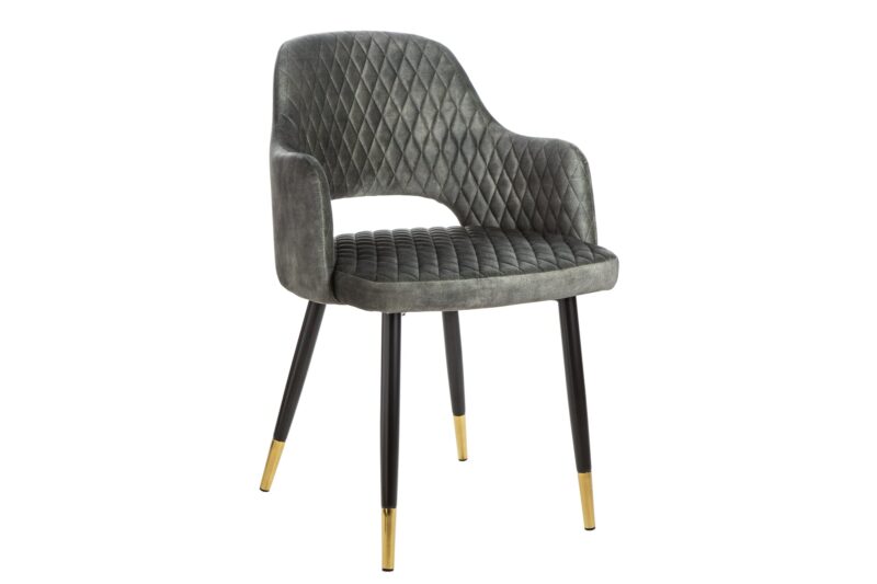 Krzesło PARIS z podłokietnikami – welur light grey-green 40574