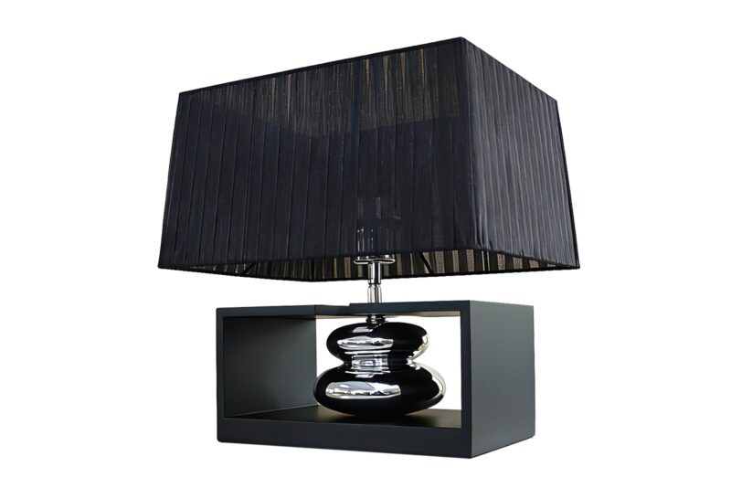 Lampa stołowa GRACIA 35 cm – czarno-srebrna 70023