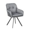 Krzesło obrotowe LOUNGER 180° z podłokietnikami – mikrofibra grey 39352