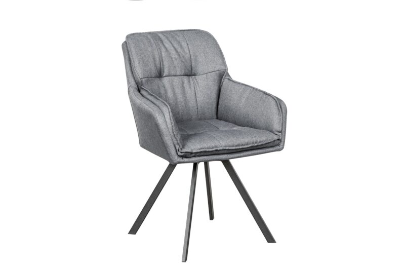 Krzesło obrotowe LOUNGER 180° z podłokietnikami – mikrofibra grey 39352