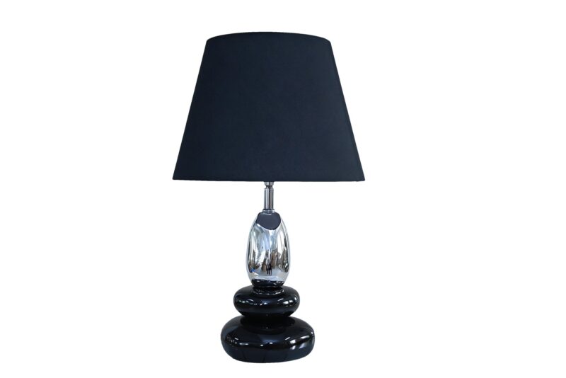 Lampa stołowa STONES OF ZEN 45 cm – czarno-srebrna 70019