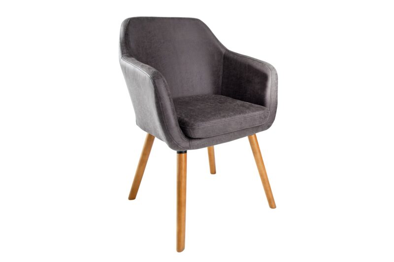 Krzesło SUPREME z podłokietnikami – mikrofibra vintage grey 38439