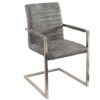 Krzesło wspornikowe LOFT z podłokietnikami – mikrofibra antique grey 37080