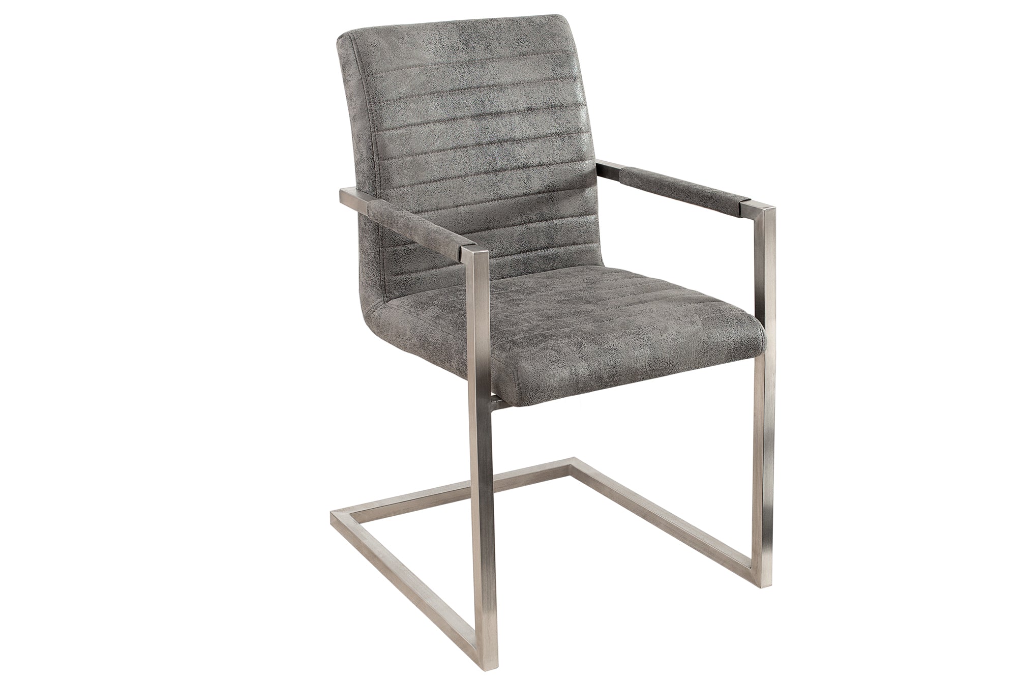 Krzesło wspornikowe LOFT z podłokietnikami – mikrofibra antique grey 37080 Krzesło wspornikowe LOFT z podłokietnikami – mikrofibra antique grey 37080