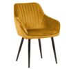 Krzesło TURIN z podłokietnikami – welur mustard yellow 39528