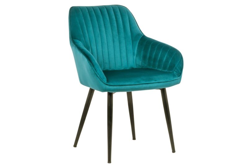 Krzesło TURIN z podłokietnikami – welur turquoise 38788