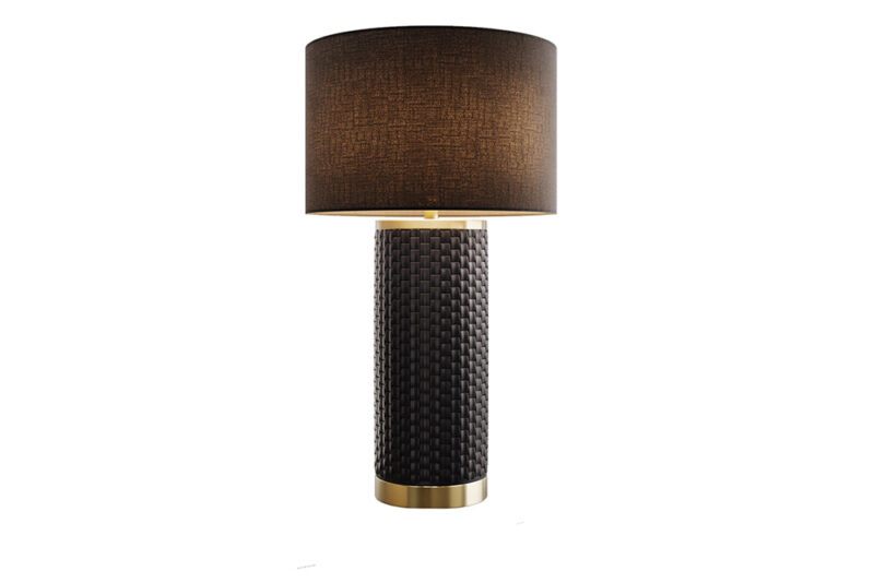 Lampa stołowa ELEGANCIA 70 cm – czarno-złota, ceramiczna podstawa 46010-1-S