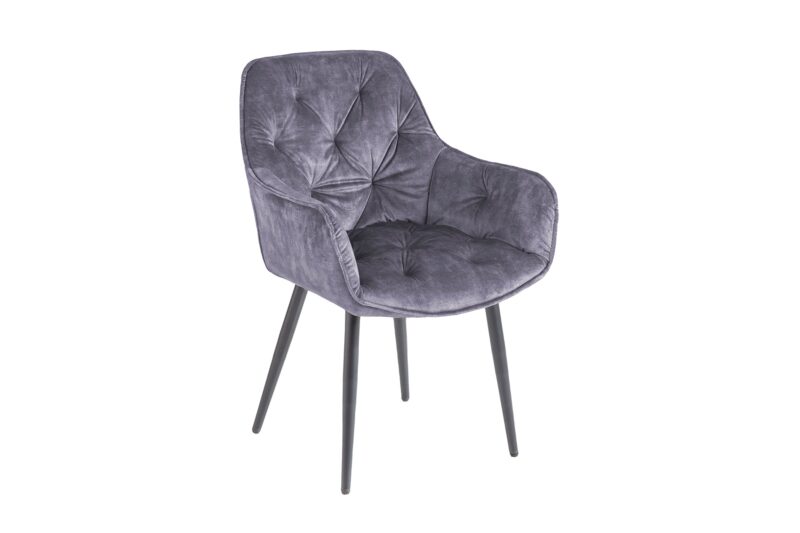Krzesło MILANO z podłokietnikami – welur grey 41177