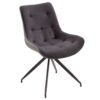 Krzesło DIVANI w stylu retro – mikrofibra dark grey 40018
