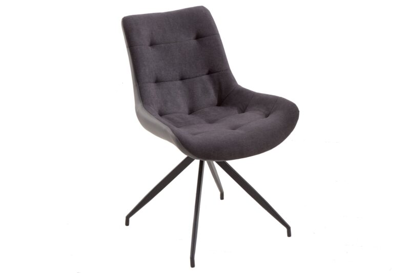 Krzesło DIVANI w stylu retro – mikrofibra dark grey 40018