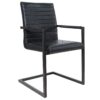 Krzesło wspornikowe LOFT z podłokietnikami – skóra ekologiczna antique black 37082