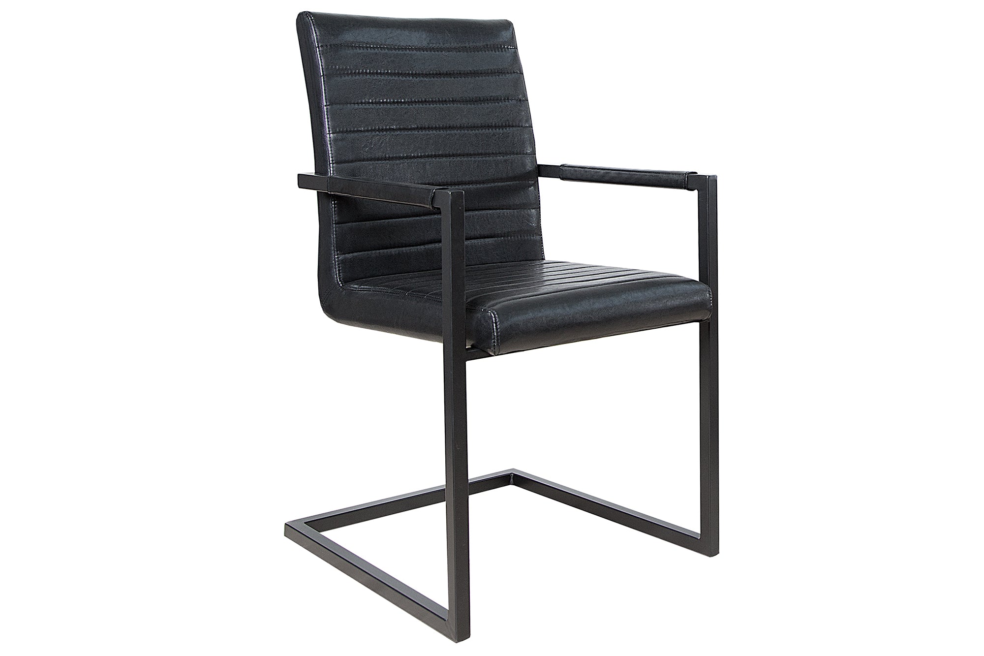 Krzesło wspornikowe LOFT z podłokietnikami – skóra ekologiczna antique black 37082 Krzesło wspornikowe LOFT z podłokietnikami – skóra ekologiczna antique black 37082