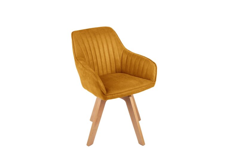 Krzesło obrotowe LIVORNO 180° – welur mustard yellow 41310