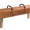 Ławka BOCK 134 cm z uchwytami – skóra naturalna light brown 38481