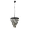 Żyrandol CRYSTAL 50 cm – czarny stelaż, szklane pryzmaty smoke 44818