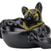 Dekoracyjna misa BULLDOG 30 cm – czarna figurka z praktyczną tacą 48007