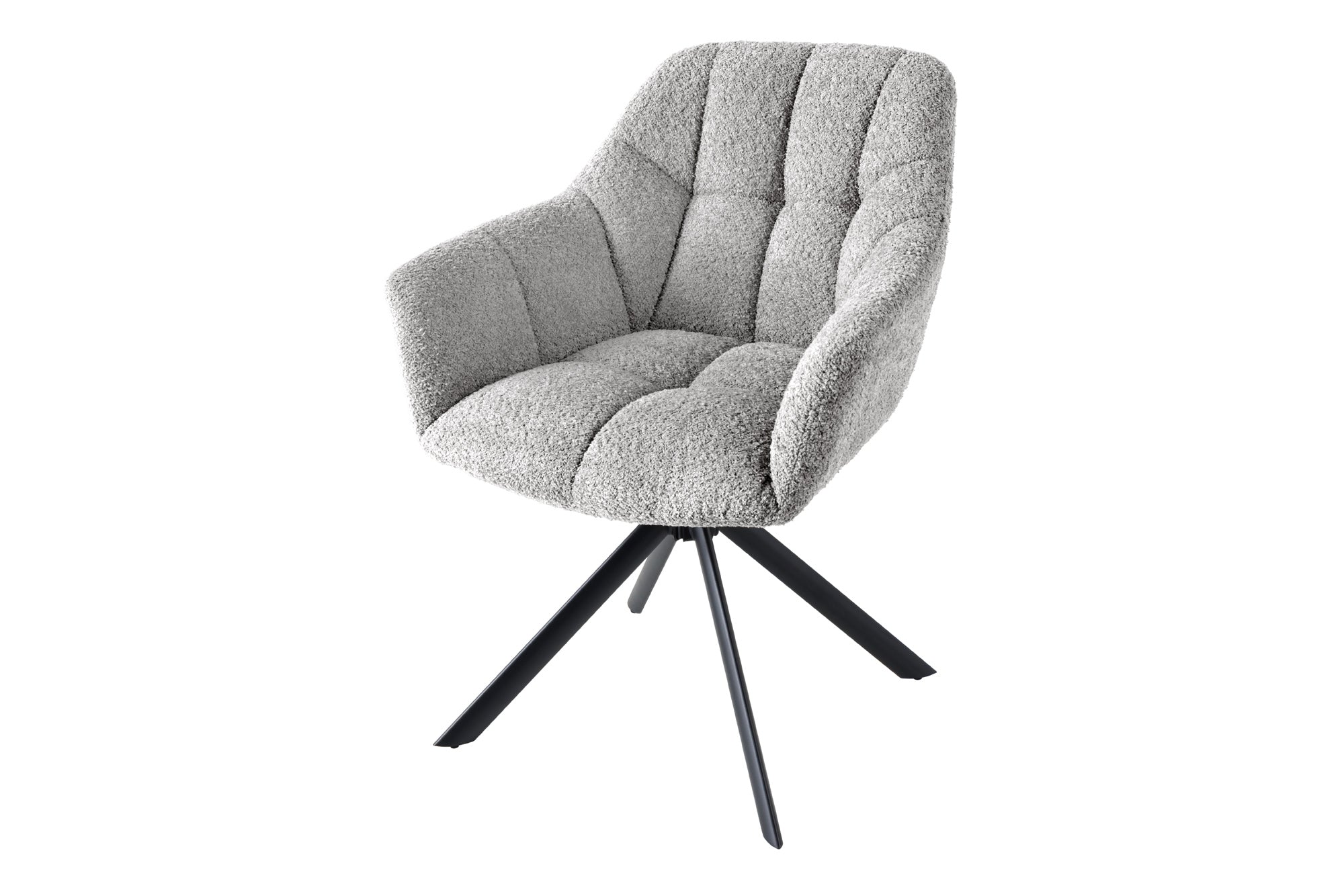 Fotel obrotowy PAPILLON 180° – tkanina bouclé grey 44593 Fotel obrotowy PAPILLON 180° – tkanina bouclé grey 44593