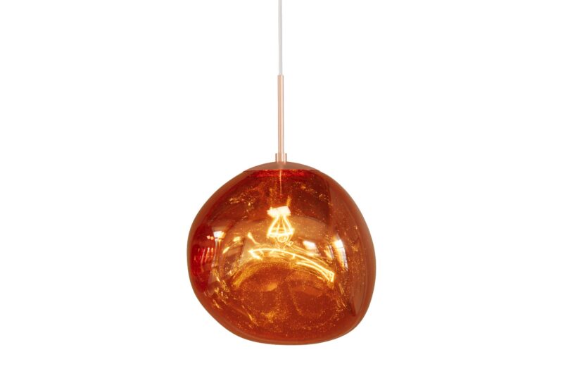 Lampa wisząca LIQUID DIAMOND 35 cm – szklany klosz, miedziana 46018