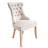 Krzesło CASTLE z ozdobnym uchwytem – tkanina linen beige 40467