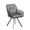 Krzesło obrotowe LOUNGER 180° z podłokietnikami – mikrofibra grey-anthracite 39301