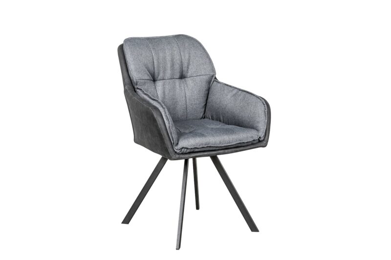 Krzesło obrotowe LOUNGER 180° z podłokietnikami – mikrofibra grey-anthracite 39301