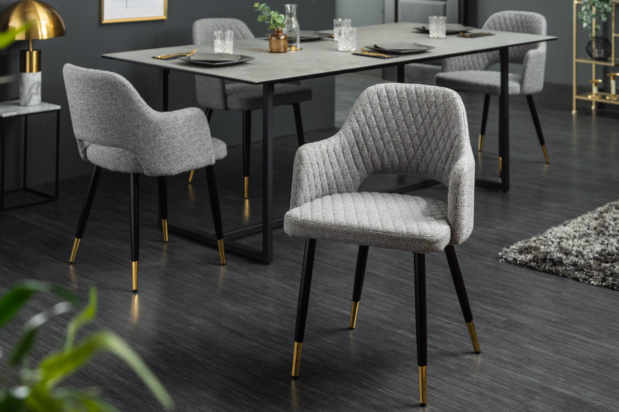Krzesło PARIS z podłokietnikami – tkanina płasko tkana light grey 40570 Krzesło PARIS z podłokietnikami – tkanina płasko tkana light grey 40570