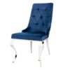 Krzesło MODERN BAROCK z uchwytem głowy lwa – welur royal blue 41505