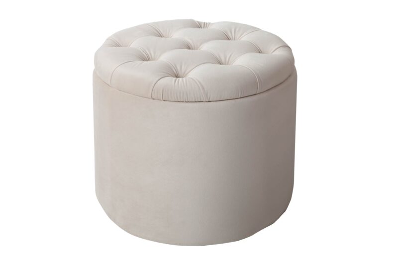 Pufa MODERN BAROCK ze schowkiem 50 cm – welur beige 40738