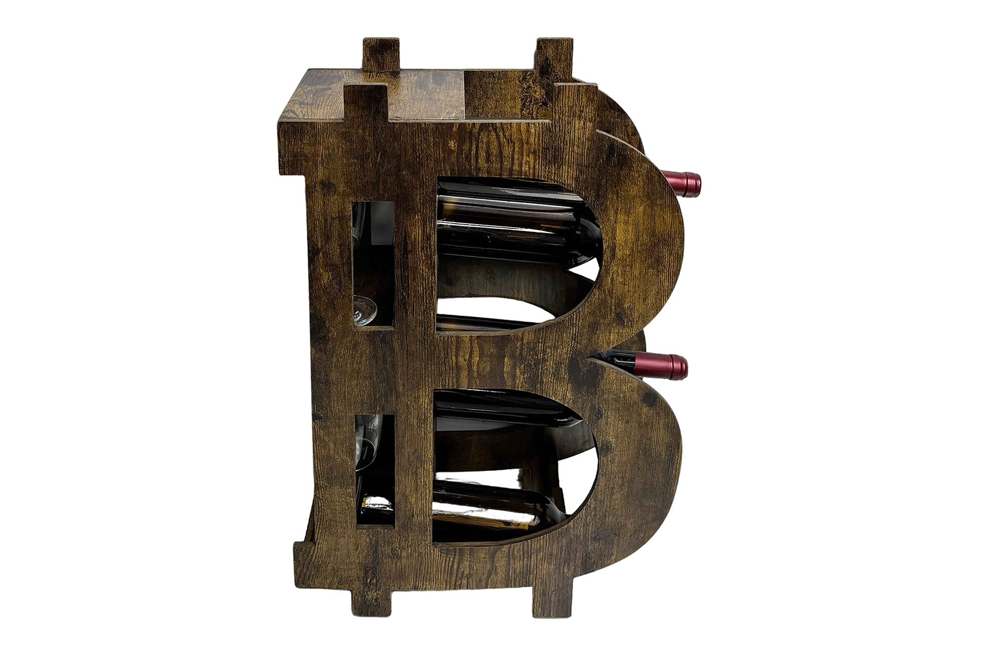 Regał na wino BITCOIN 70 cm – naturalne drewno sosnowe 48136